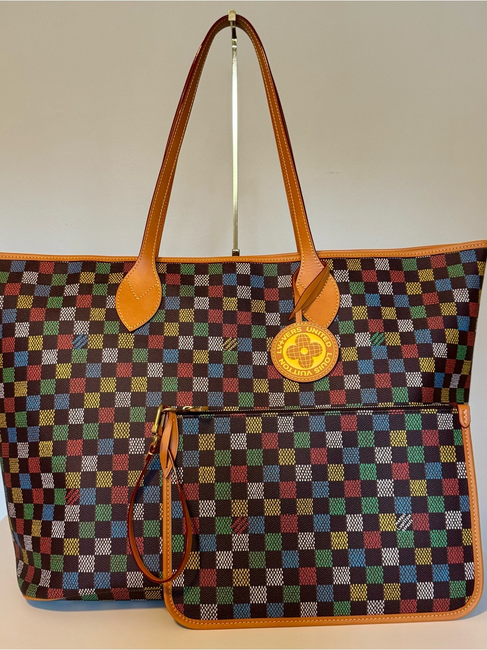 Louis Vuitton Nevereverfull Tote Vers Damier N00191 Rare Auth